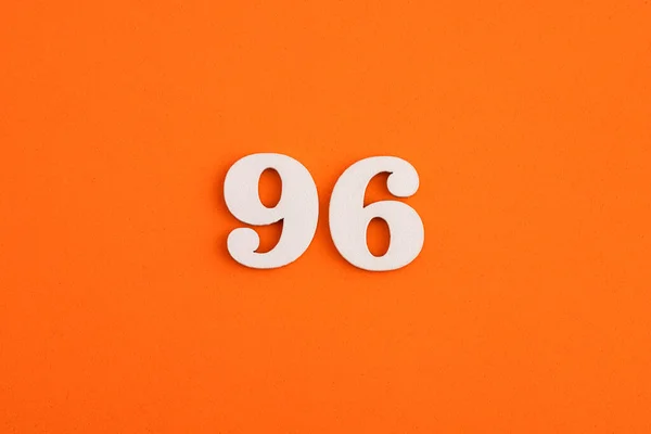 White Wooden Number Eva Rubber Orange Background — Zdjęcie stockowe