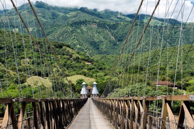 Old western bridge over Cauca river in Santa Fe de Antioquia, Colombia