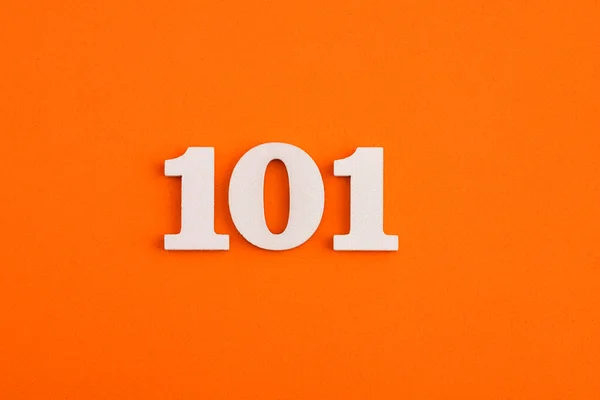 Number 101 Orange Foam Rubber Background — Stockfoto