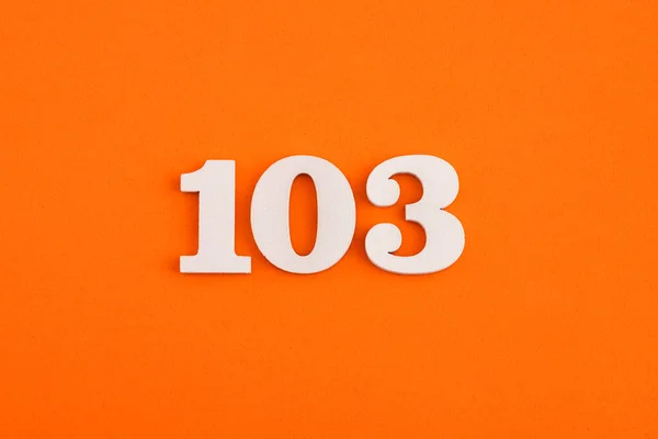 Number 103 Orange Foam Rubber Background — Stock Fotó