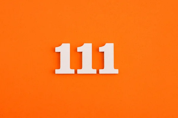 Number 111 Orange Foam Rubber Background — Zdjęcie stockowe