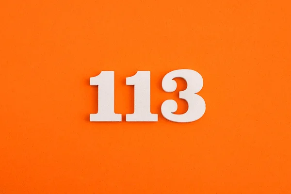 Number 113 Orange Foam Rubber Background — Stockfoto