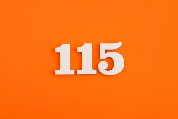 Number 115 Orange Foam Rubber Background — Zdjęcie stockowe