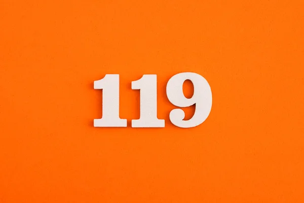 Number 119 Orange Foam Rubber Background — Foto Stock