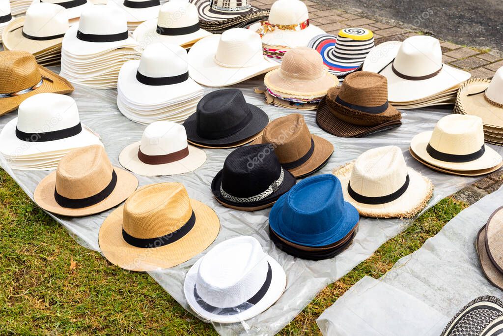 Display store of typical traditional Colombian hats