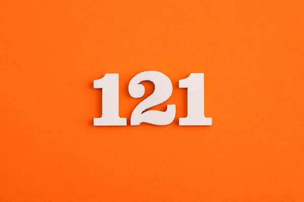 Number 121 Orange Foam Rubber Background — Foto Stock