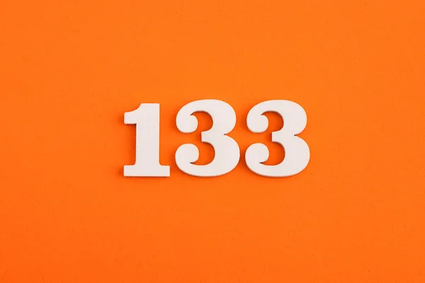 Number 133 Orange Foam Rubber Background — Stockfoto