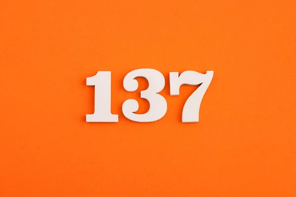 Number 137 Orange Foam Rubber Background — Stock Fotó