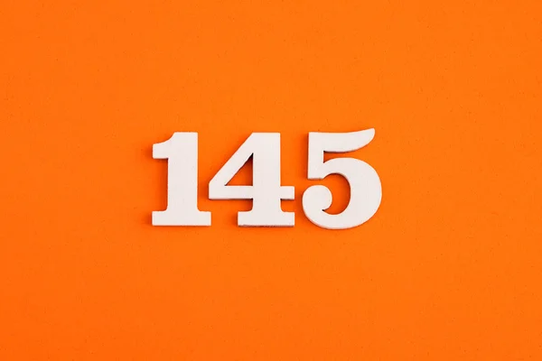 Number 145 Orange Foam Rubber Background — Stock fotografie