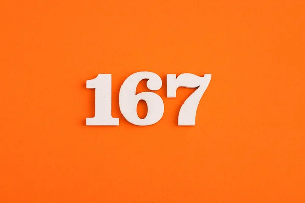Number 167 Orange Foam Rubber Background — Stockfoto