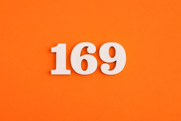 Number 169 Orange Foam Rubber Background — Stockfoto