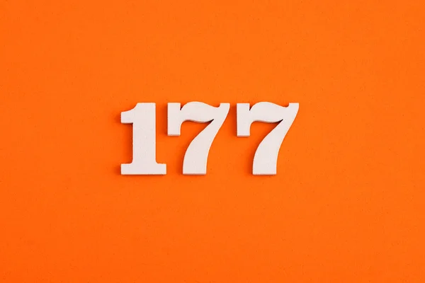 Number 177 Orange Foam Rubber Background — Stockfoto