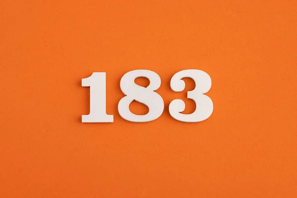 Number 183 Orange Foam Rubber Background — Stockfoto