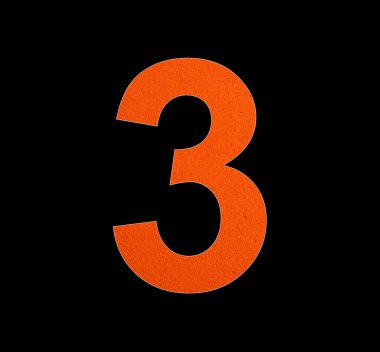 Number 3 on eva rubber background - Black background