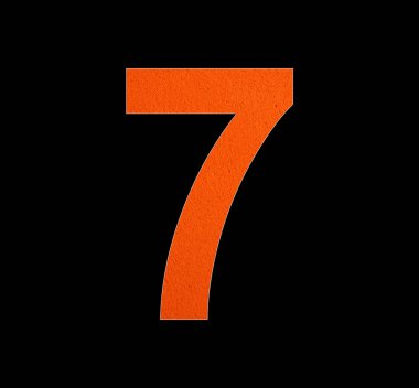 Number 7 on eva rubber background - Black background