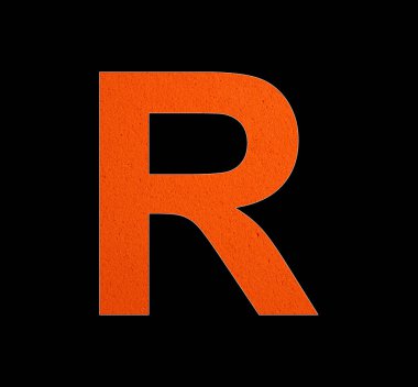 Köpüklü lastik arka planda R harfi alfabesi