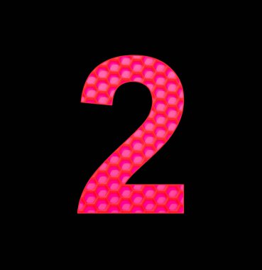 Arka planda kırmızı silikon altıgen ile 2 numara