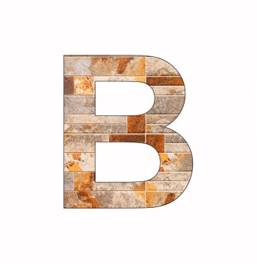 Alfabe harfi B - Rustik fayans arkaplanı