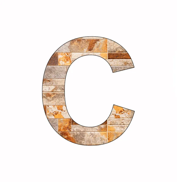 字母C Rustic瓷砖背景 — 图库照片