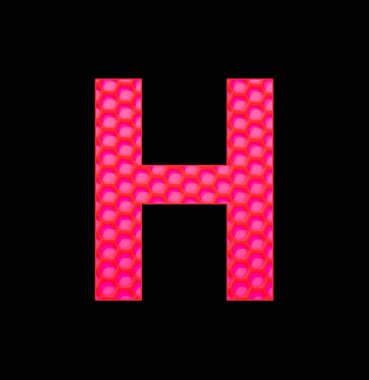 Büyük harf H - Kırmızı altıgenli silikon arkaplan