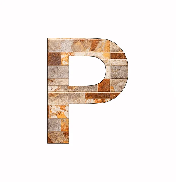 字母P Rustic瓷砖背景 — 图库照片
