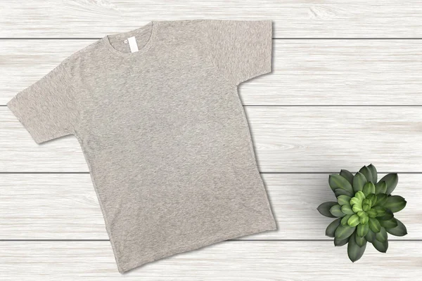Blanks T-Shirt on Wood Background, Empty T-Shirt, T-Shirt Mockup