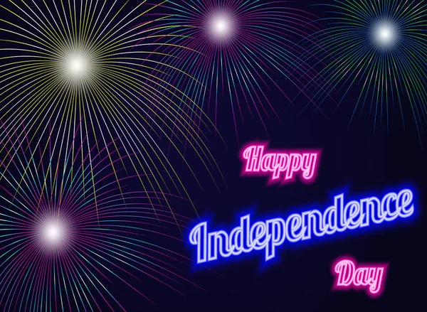 Firework Vector Illustration Independence Day Bright Explosions Festive Sparks Explosions — Stock vektor