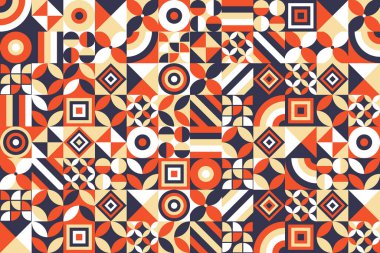 Geometric abstract pattern with simple shapes. Simple composition for web design, branding, invitations, posters, textiles, wallpaper and covers. Stock vector illustration.