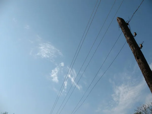 Composição Com Antigo Poste Telefónico Ucrânia Região Odesa Distrito Belgorod — Fotografia de Stock