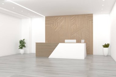 Ofis Resepsiyon Masası Ön görünüm iç tasarım