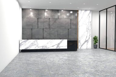 Ofis Resepsiyon Masası Ön görünüm iç tasarım