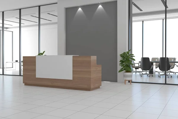 Ufficio Reception Mockup Vista Frontale Interior Design — Foto Stock