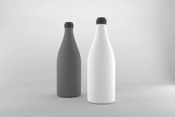 Πρότυπο Mockup Για Τρισδιάστατα Επεξεργασμένα Μπουκάλια — Φωτογραφία Αρχείου