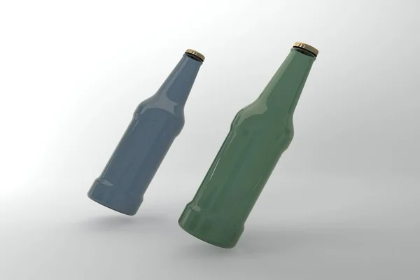 Rendered Bottiglie Modello Mockup — Foto Stock