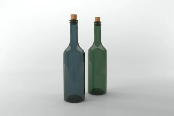 Plantilla Maqueta Botellas Renderizadas — Foto de Stock