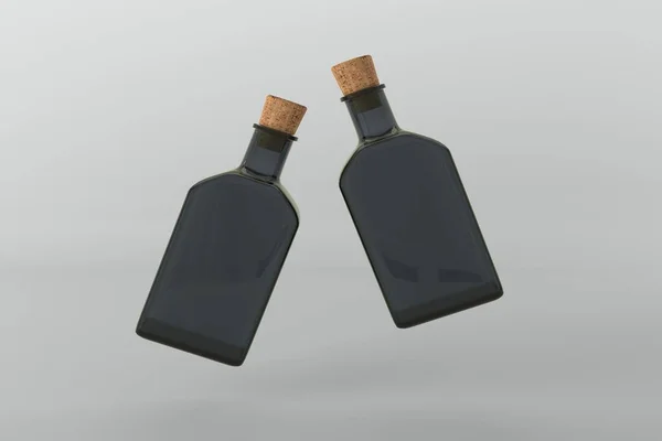 Plantilla Maqueta Botellas Renderizadas — Foto de Stock