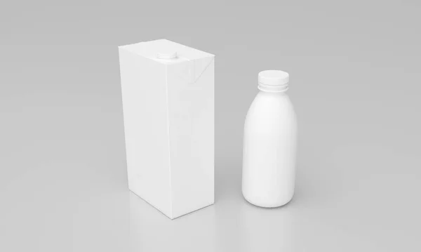ミルクパック包装パケットデザイン3Dレンダリング — ストック写真