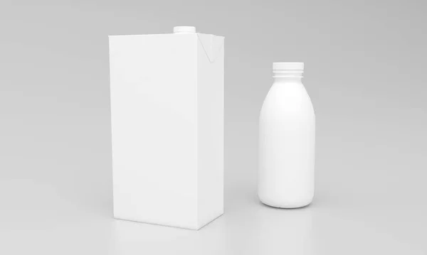 Süt Paketi Paket Tasarımı Hazırlandı — Stok fotoğraf