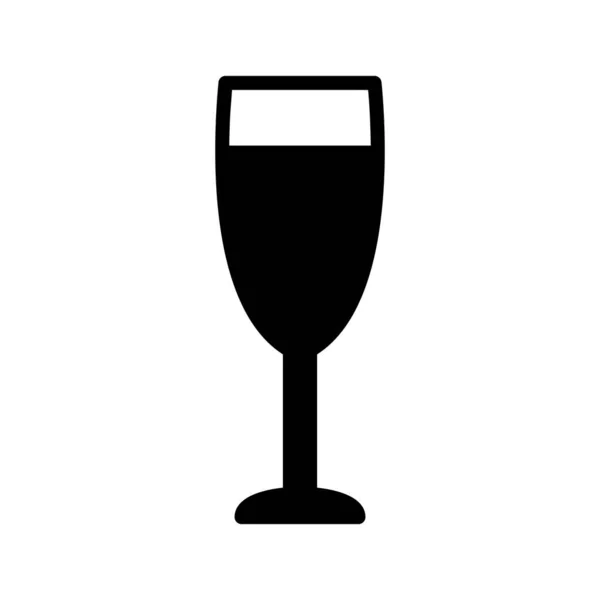Ícone de glifo de vidro de vinho —  Vetores de Stock