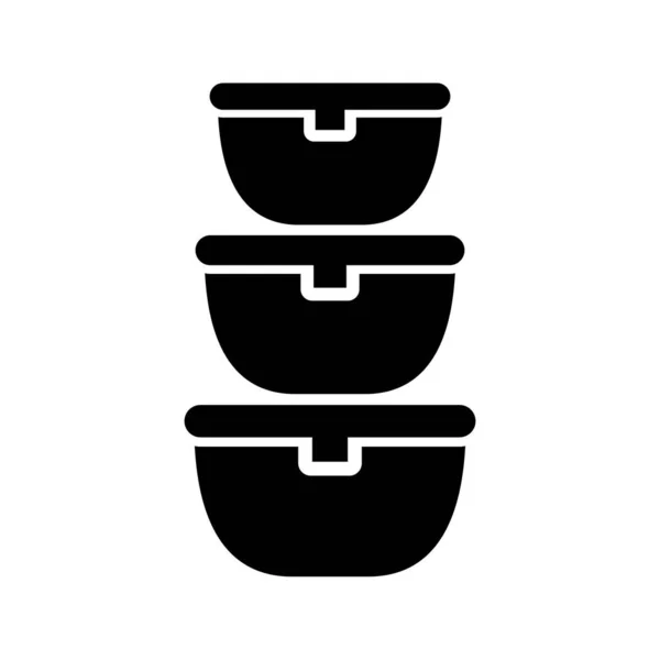 Food Bowl z ikoną pokrywy glif — Wektor stockowy