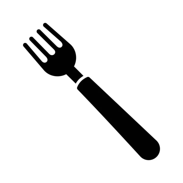 Ícone de glifo de garfo — Vetor de Stock