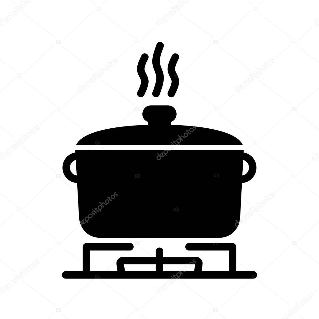 Cooking on Stove Glyph Icon design
