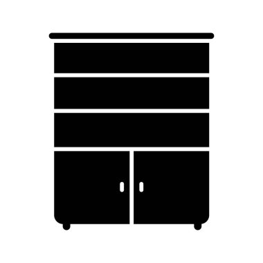 Raflar Kabartma Simgesi olan dolap