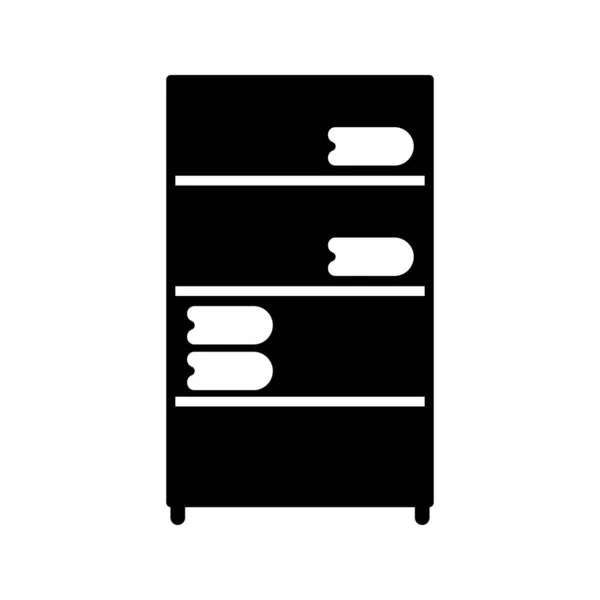 Book Shelf Glyph Icon — Stock Vector