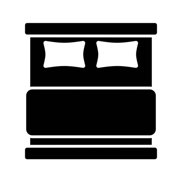 Cama de casal I Glyph Icon — Vetor de Stock