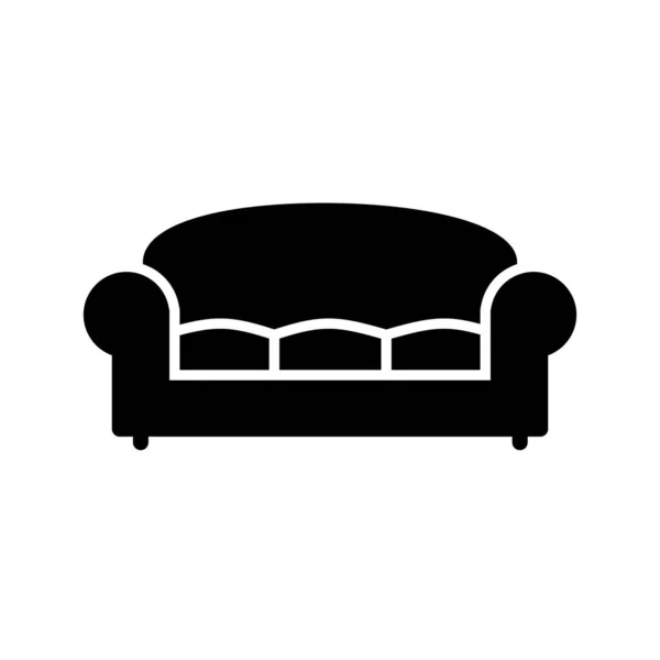 Grande ícone do glifo do sofá — Vetor de Stock