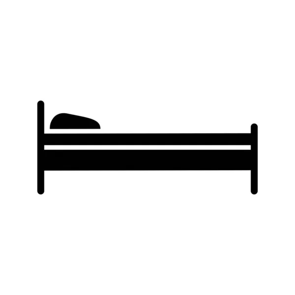 Single Bed Glyph Ícone — Vetor de Stock