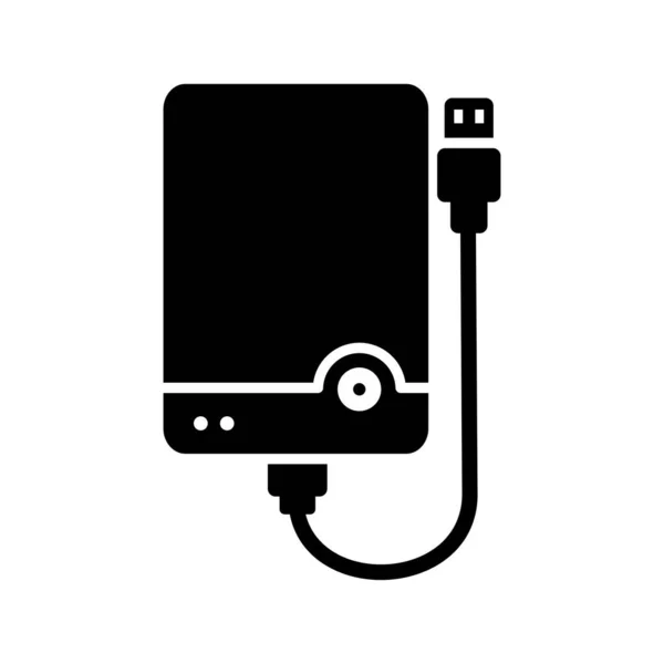 Icono de glifo de disco duro externo — Vector de stock