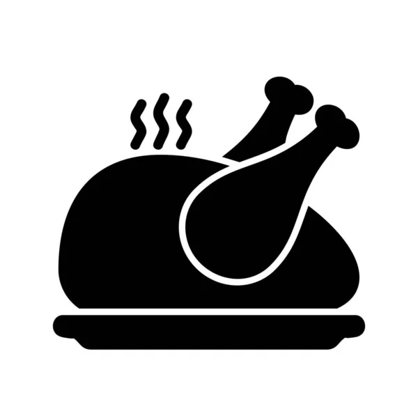 Glifo de pollo completo icono — Archivo Imágenes Vectoriales