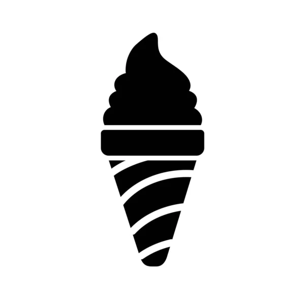 Icecream cone Glyph Icon — Stock Vector
